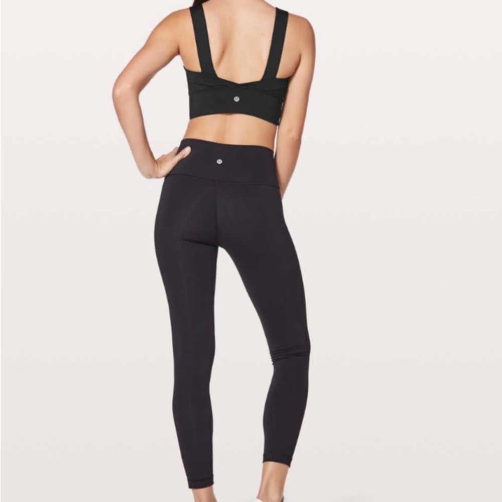 Lululemon Wild Twist Bra Black Size 6 Longline Twist Front - Picture 3 of 5